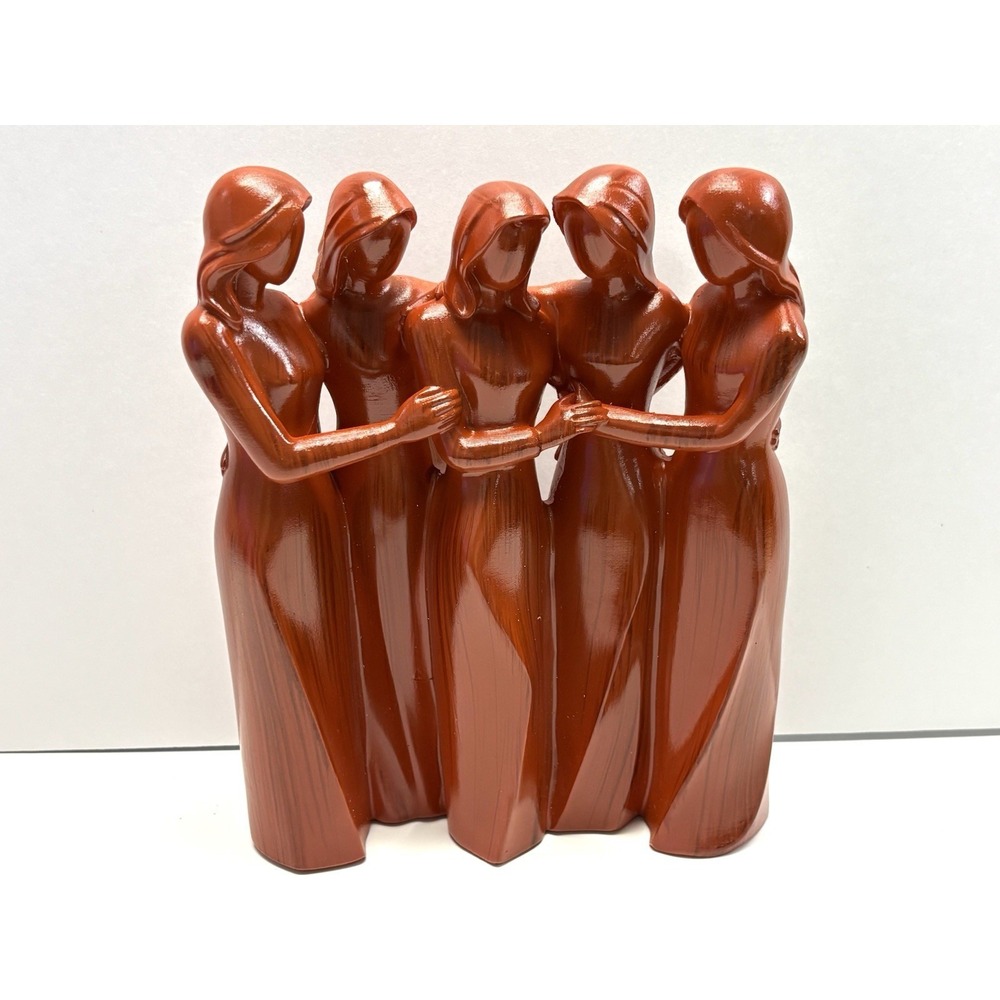 Five Women Sisterhood Circle Sculpture Resin Figurine Friendship Home Decor 7"